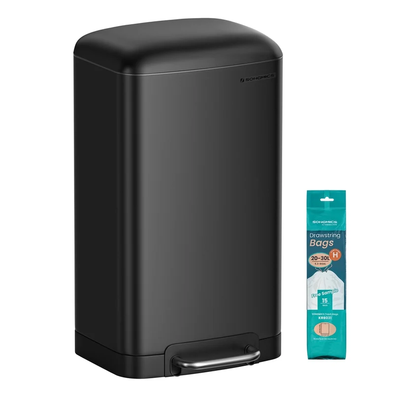 Cubo de Basura para la Cocina Pedal de Acero con Tapa y Cubo Interior