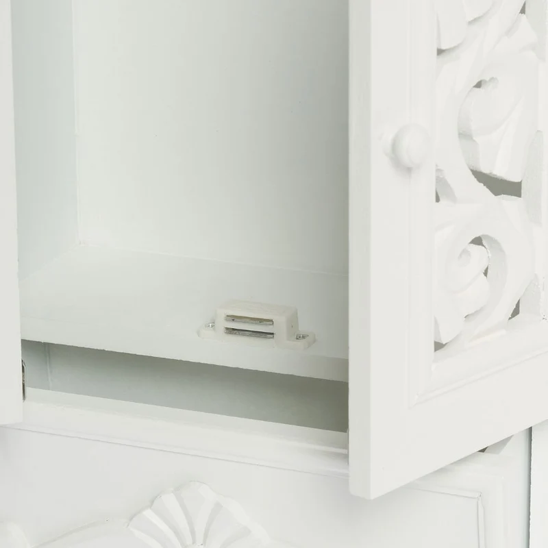 Romantischer Schlüsselschrank NADJA weiss 47cm Landhaus