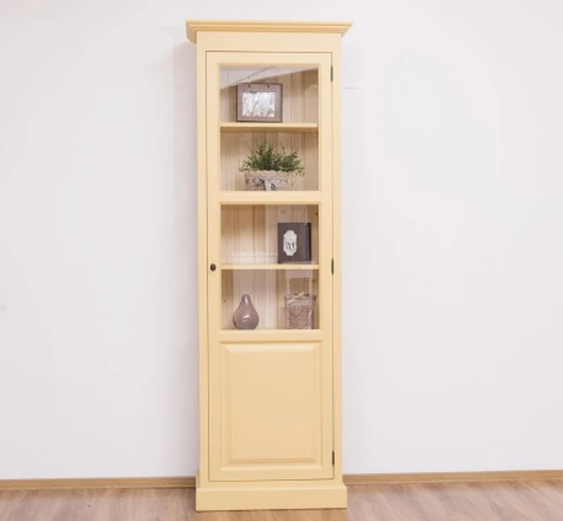 Casa Padrino Vitrine im Landhausstil mit 1 Tür, 75 x 40 x 220 cm