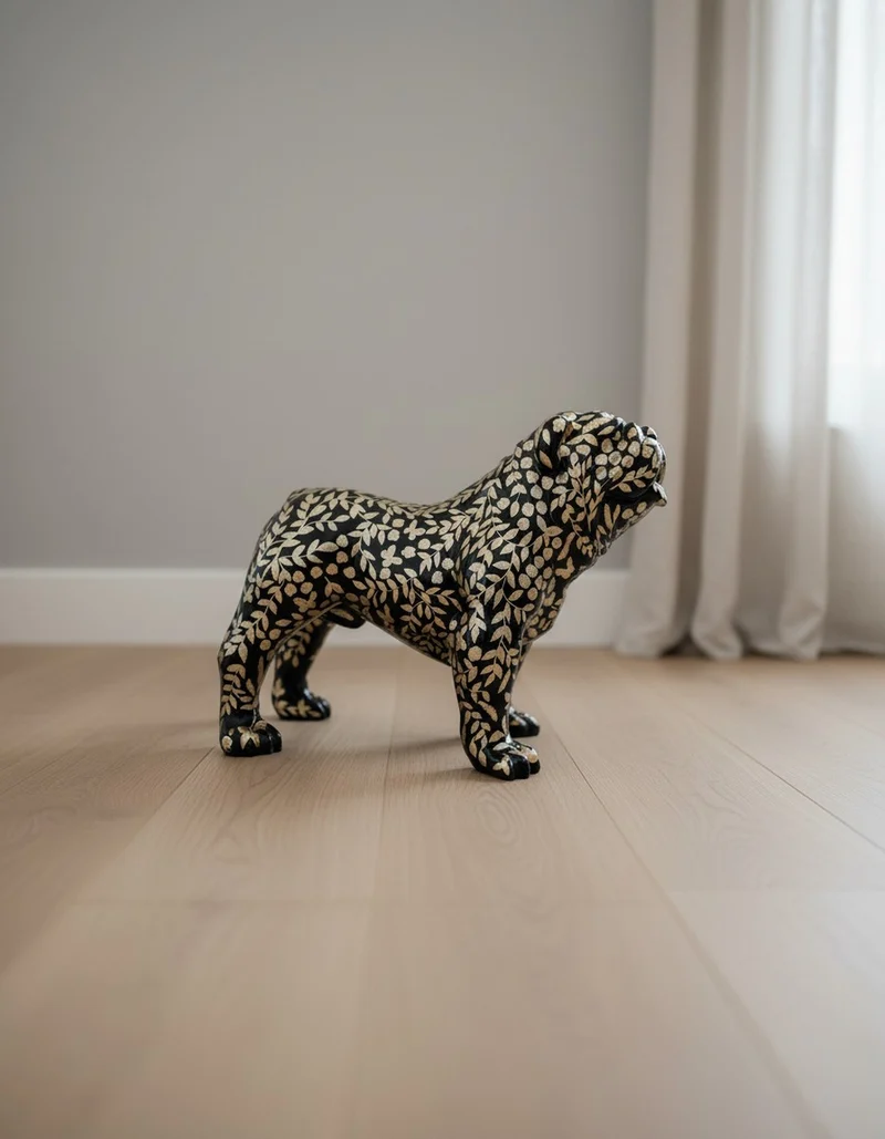 Casa Padrino Luxus Deko Skulptur Hund Bulldogge Hindi H. 70 cm - Deko Skulptur - Deko Figur - Tierfigur - Gartendeko