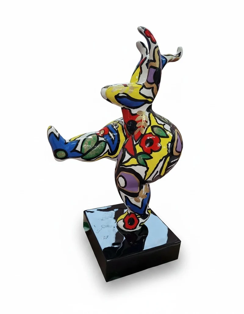 Casa Padrino Luxus Deko Skulptur Statue Tänzerin Flowers H. 85 cm - Deko Skulptur - Deko Figur - Tierfigur - Gartendeko