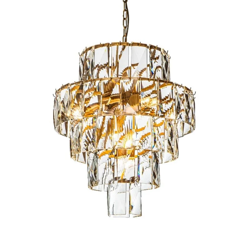 Casa Padrino Luxus Kronleuchter Gold Ø 60 x H. 65 cm - Vierstufiger Kristall Lüster