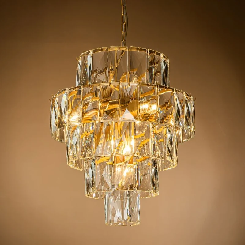 Casa Padrino Luxus Kronleuchter Gold Ø 60 x H. 65 cm - Vierstufiger Kristall Lüster