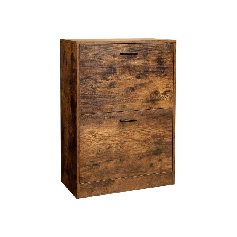 Gabinete de Zapatos con Puertas Abatibles Divisor Ajustable y Desmontable