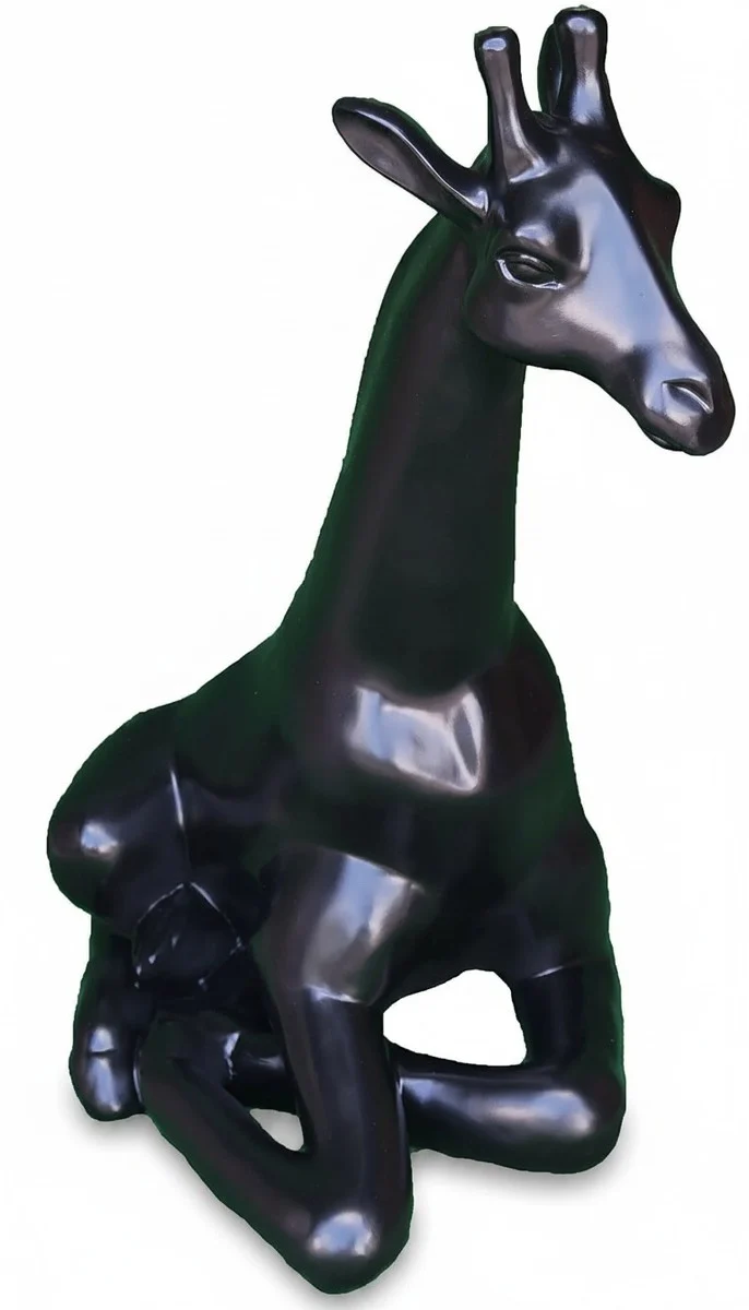 Casa Padrino Luxus Deko Skulptur Giraffe Sitzend H. 80 cm - Deko Skulptur - Deko Figur - Tierfigur - Gartendeko