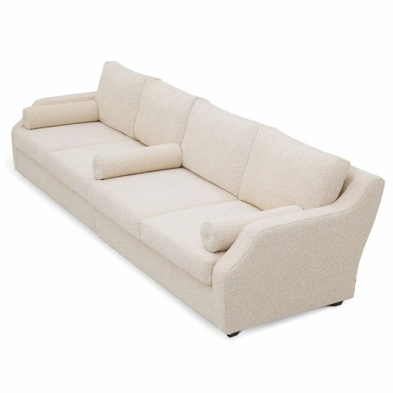 Casa Padrino Luxus Sofa Creme / Schwarz 325 cm - Hotel Möbel - Wohnzimmer Möbel - Luxus Möbel - Luxus Interior