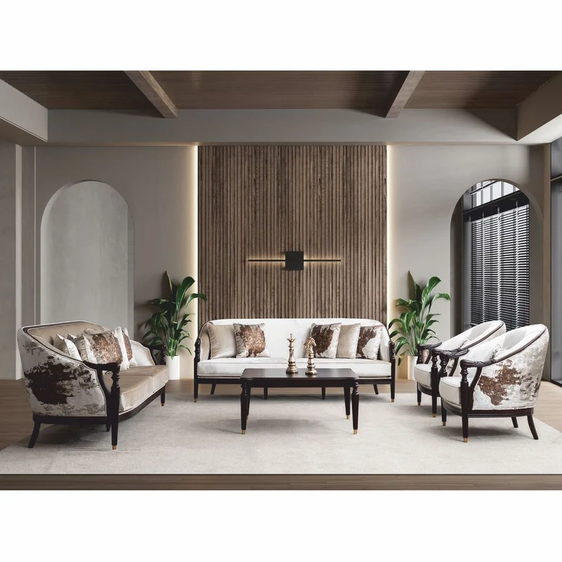 Casa Padrino Luxus Barock Couchtisch Dunkelbraun / Gold 105 cm - Barock Möbel