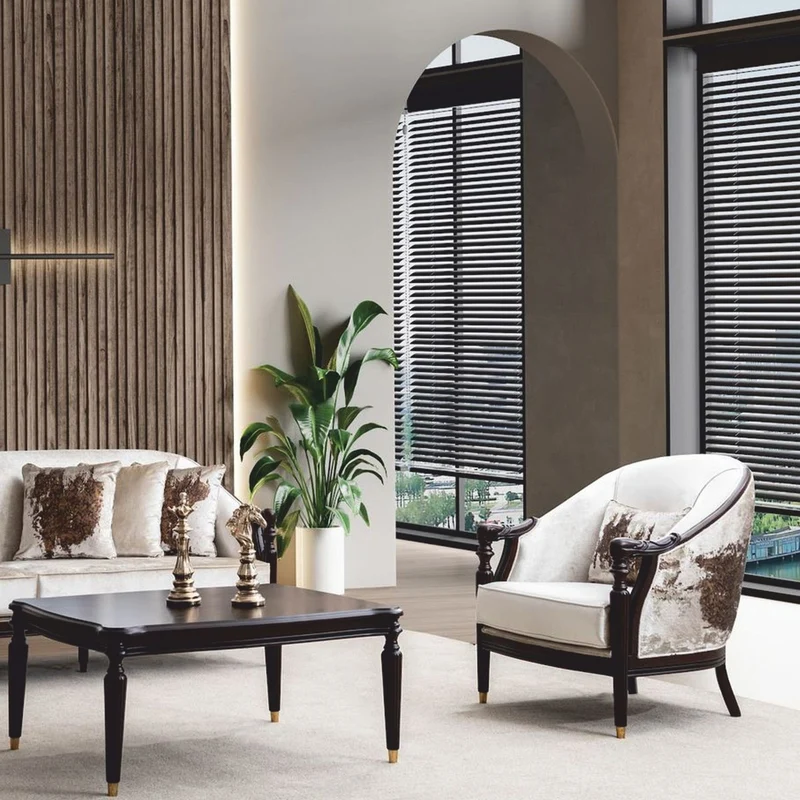 Casa Padrino Luxus Barock Sessel Creme / Dunkelbraun / Gold 85 cm - Barockstil Möbel