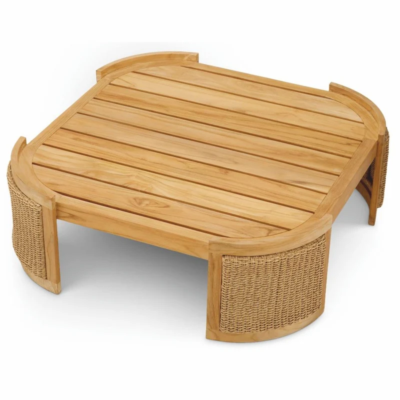 Casa Padrino Luxus Gartentisch Naturfarben 100 cm - Outdoor Garten Couchtisch