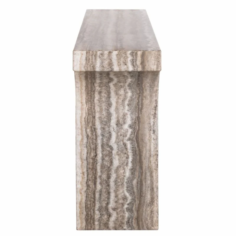 Casa Padrino Luxus Marmor Konsole Braun-Grau 140 cm - Luxus Marmor Möbel
