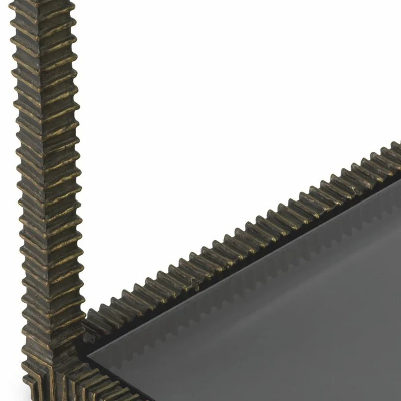 Casa Padrino Luxus Aluguss Konsole mit Glasplatten Bronze / Grau 140 cm - Luxus Möbel