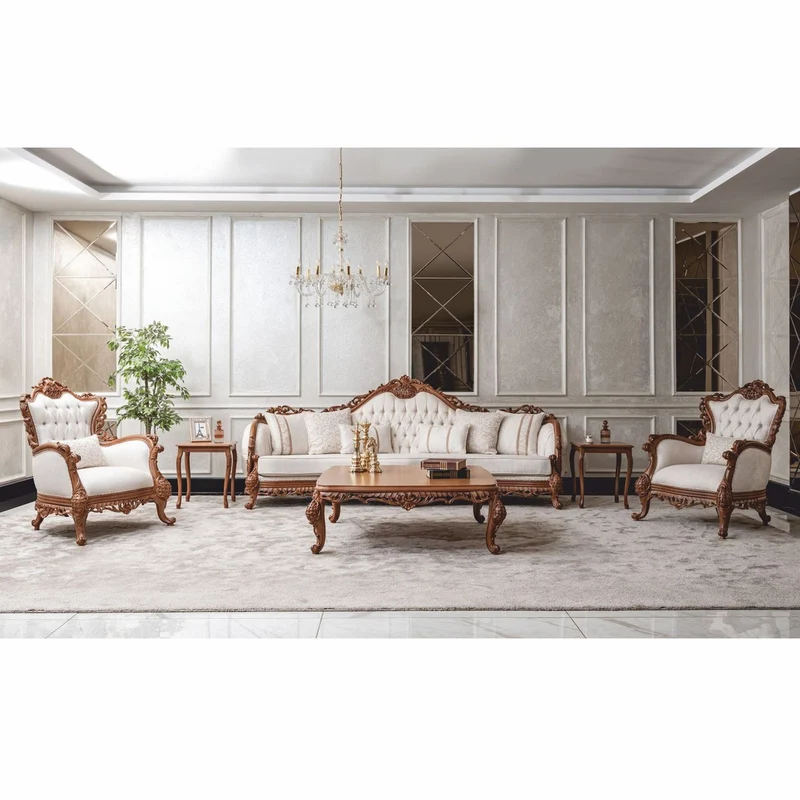 Casa Padrino Luxus Barock Massivholz Couchtisch Braun 132 cm - Barock Möbel