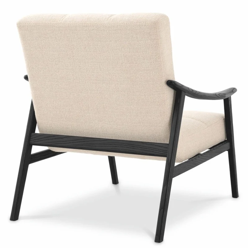 Casa Padrino Luxus Wohnzimmer & Hotel Sessel Beige / Schwarz 75,5 cm - Luxus Möbel