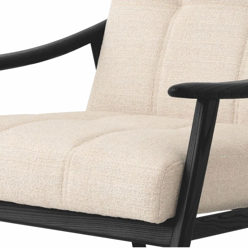Casa Padrino Luxus Wohnzimmer & Hotel Sessel Beige / Schwarz 75,5 cm - Luxus Möbel