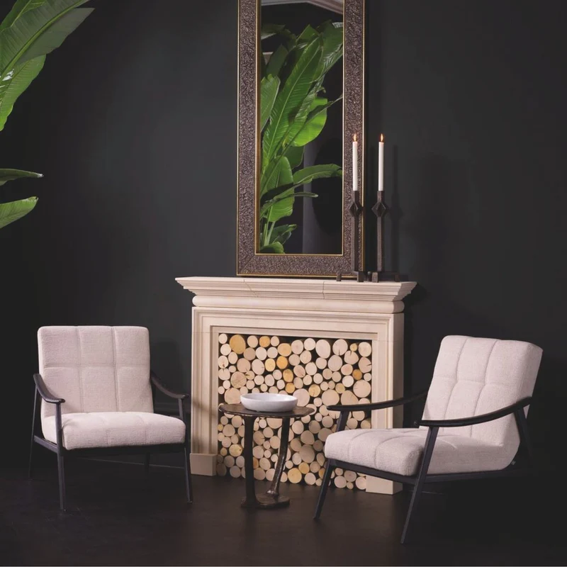 Casa Padrino Luxus Wohnzimmer & Hotel Sessel Beige / Schwarz 75,5 cm - Luxus Möbel