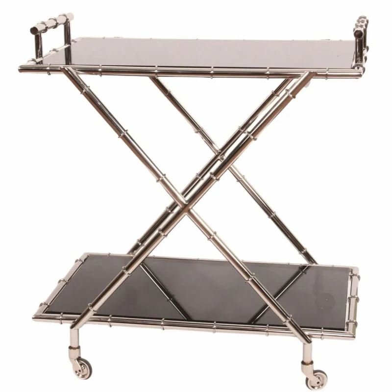 Casa Padrino Luxus Servierwagen Silber 82 x H. 88 cm - Restaurant & Hotel Accessoires