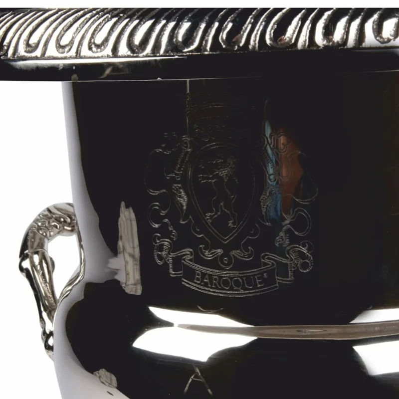Casa Padrino Barock Weinkühler Silber H. 37 cm - Barock Champagnerkühler