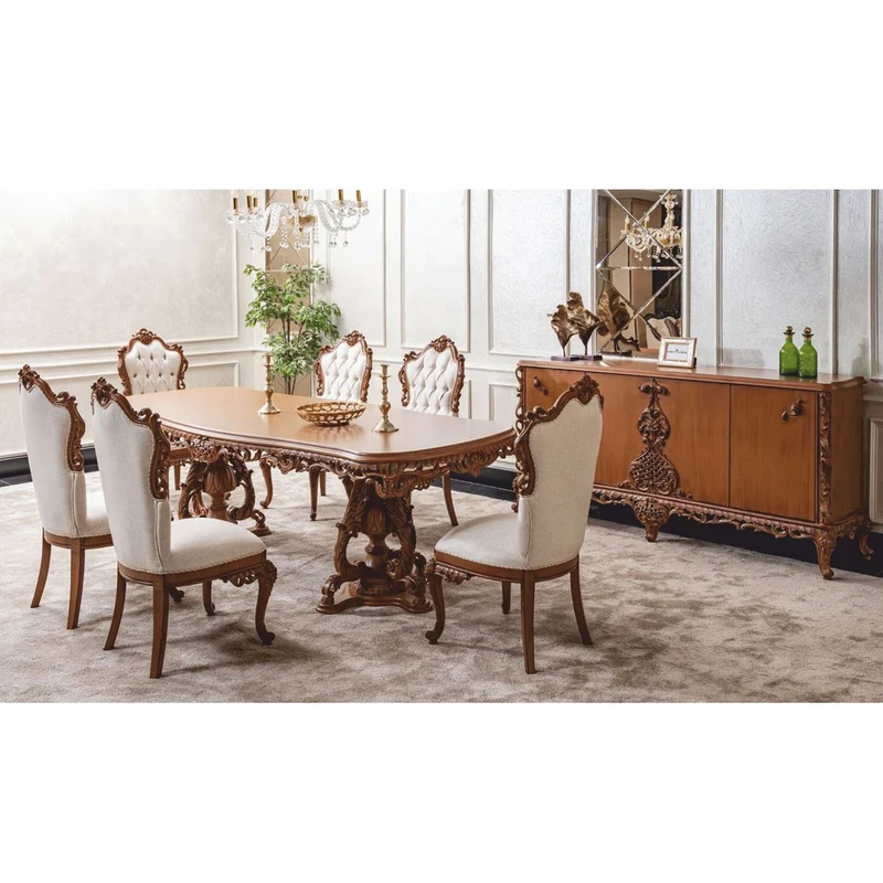Casa Padrino Luxus Barock Sideboard Braun 213 cm - Prunkvolle Barockstil Möbel