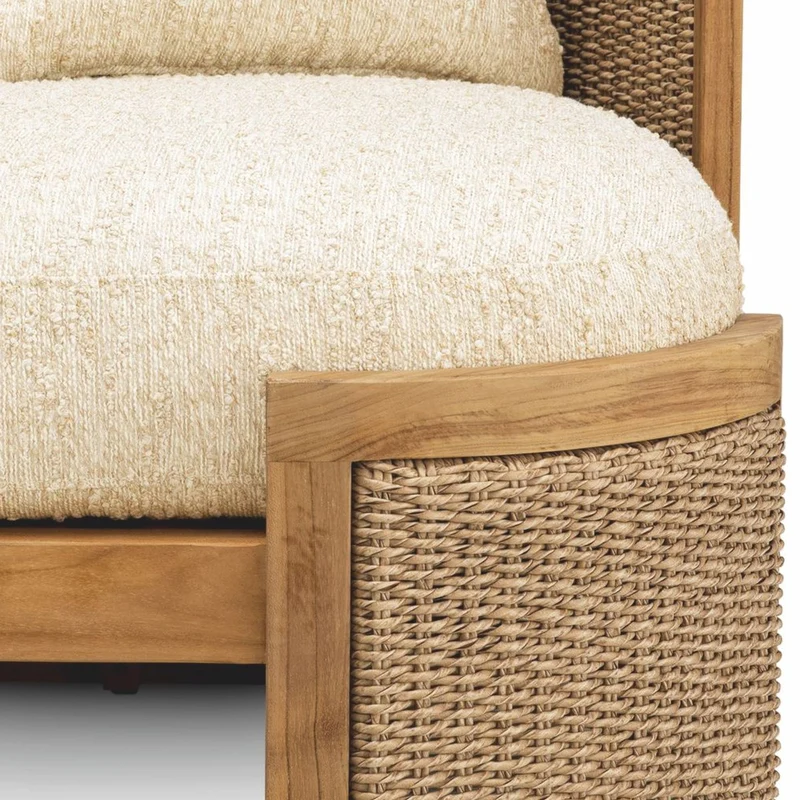 Casa Padrino Luxus Garten Sofa mit 5 Kissen Naturfarben 180 cm - Hotel Möbel - Garten Möbel - Luxus Möbel
