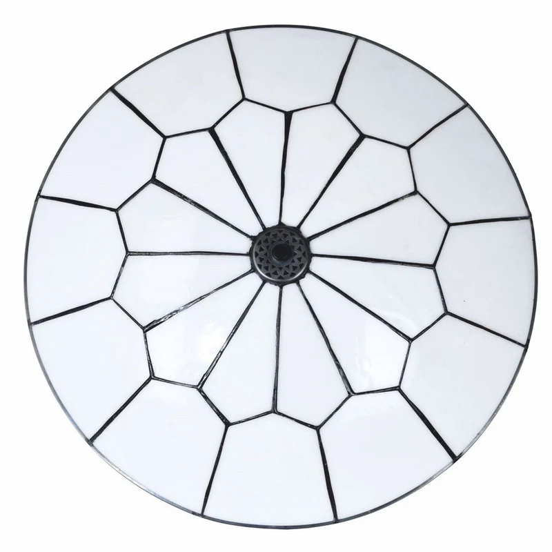 Casa Padrino Art Deco Tiffany Tischleuchte Weiß / Schwarz / Silber H. 48 cm - Tiffany Leuchten