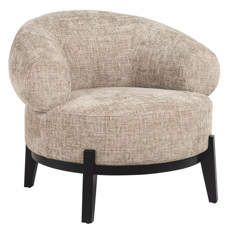 Casa Padrino Luxus Wohnzimmer & Hotel Sessel Beige / Schwarz 88 cm - Luxus Möbel