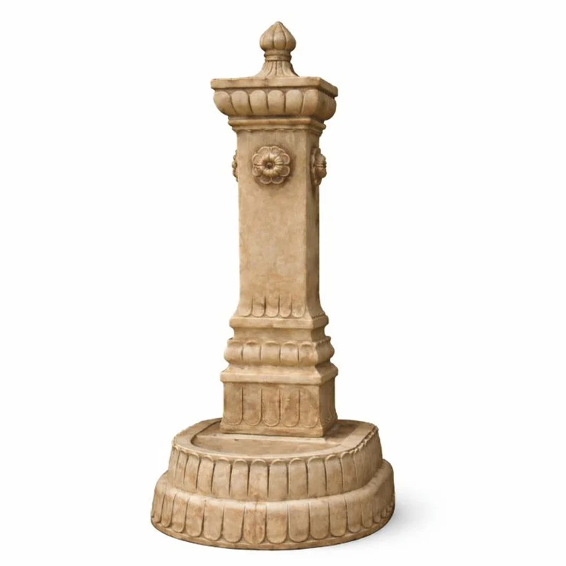 Casa Padrino Barock Wandbrunnen Braun H. 152 cm - Barock Garten Deko Accessoires