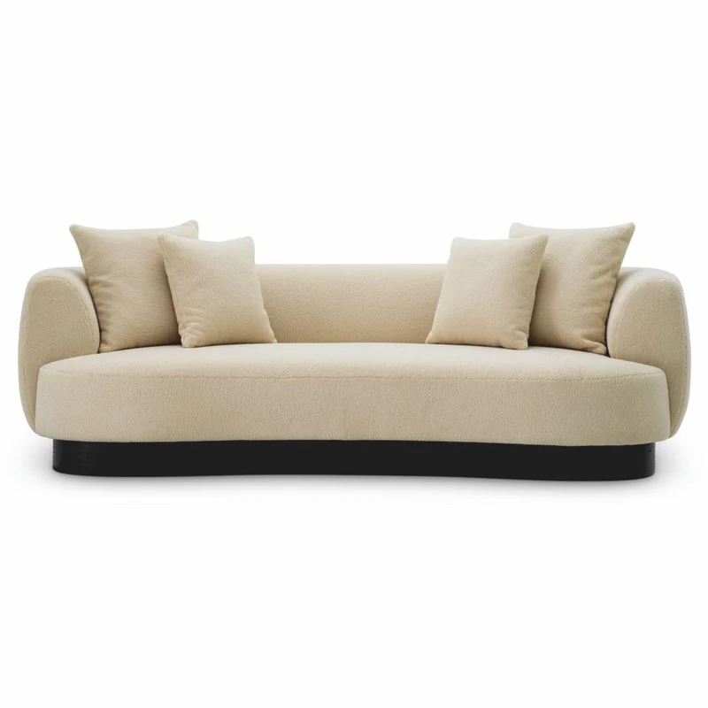 Casa Padrino Luxus Sofa Creme / Schwarz 250 cm - Wohnzimmer & Hotel Möbel