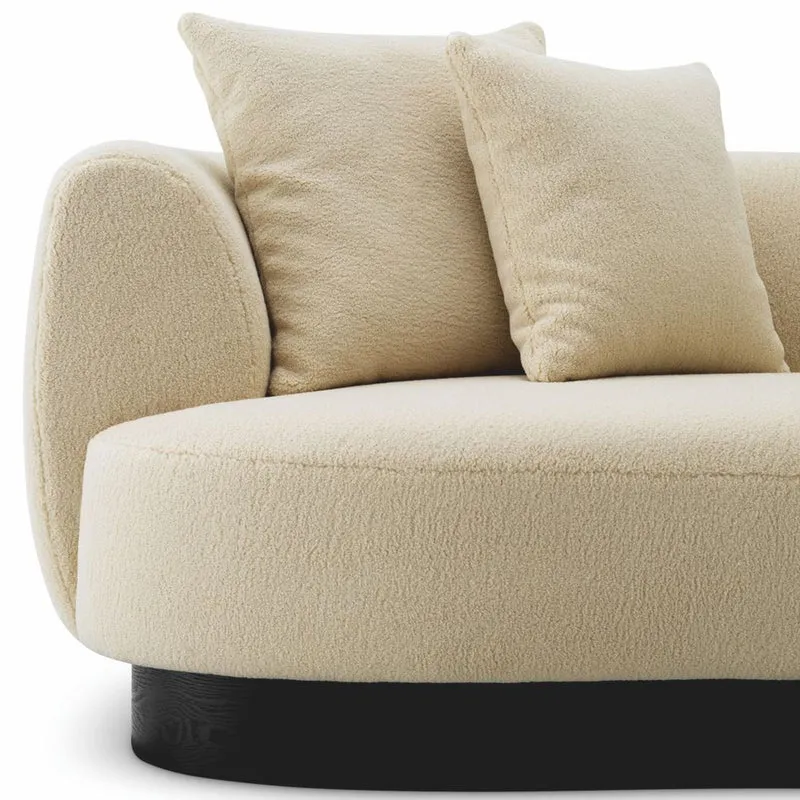 Casa Padrino Luxus Sofa Creme / Schwarz 250 cm - Wohnzimmer & Hotel Möbel