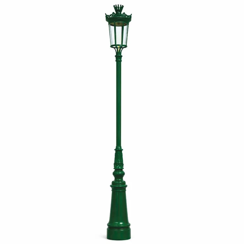Casa Padrino Jugendstil Gartenlaterne / Straßenlaterne Grün H. 336 cm - Außenbeleuchtung