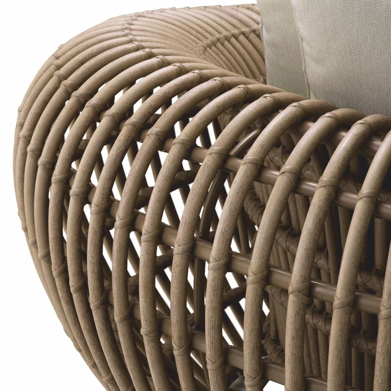 Casa Padrino Luxus Garten Sessel Braun / Sandfarben 120,5 cm - Garten & Hotel Möbel