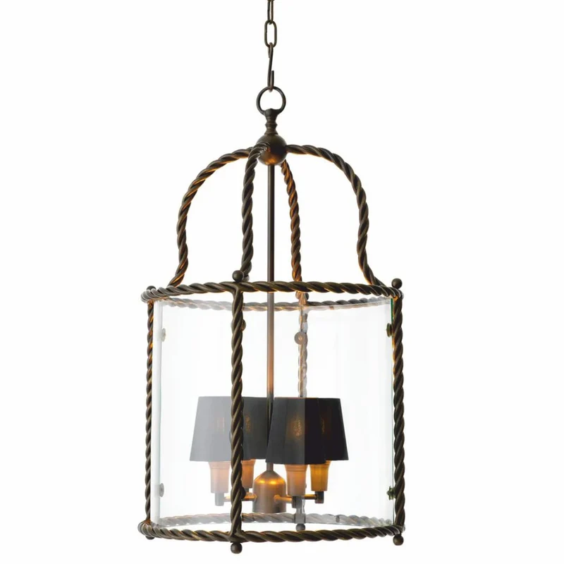Casa Padrino Luxus Hängeleuchte Bronze / Schwarz H. 72,5 cm - Luxus Qualität