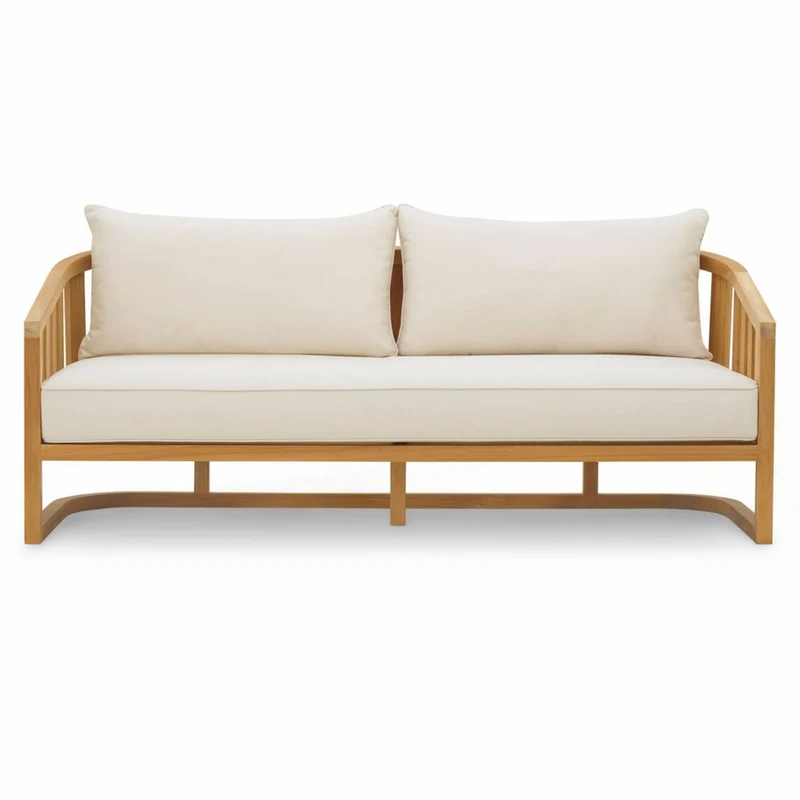 Casa Padrino Luxus Teakholz Garten Sofa Naturfarben 180 cm - Teakholz Garten Möbel