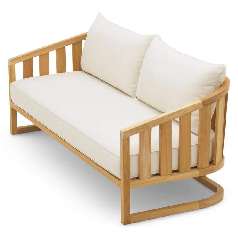 Casa Padrino Luxus Teakholz Garten Sofa Naturfarben 180 cm - Teakholz Garten Möbel