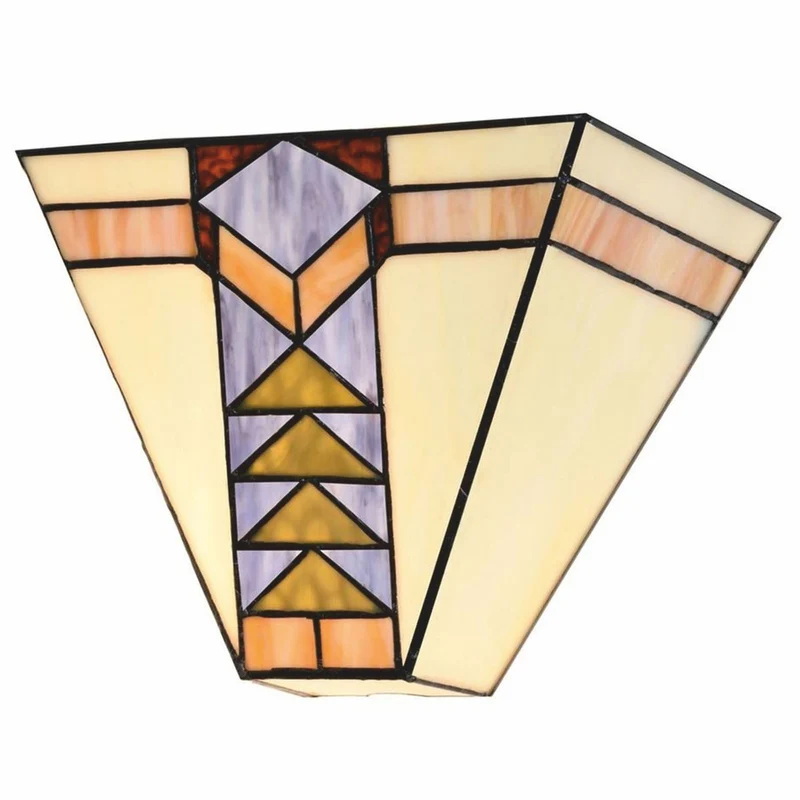 Casa Padrino Art Deco Tiffany Wandleuchte Weiß / Bunt 25 x H. 20 cm - Tiffany Leuchten