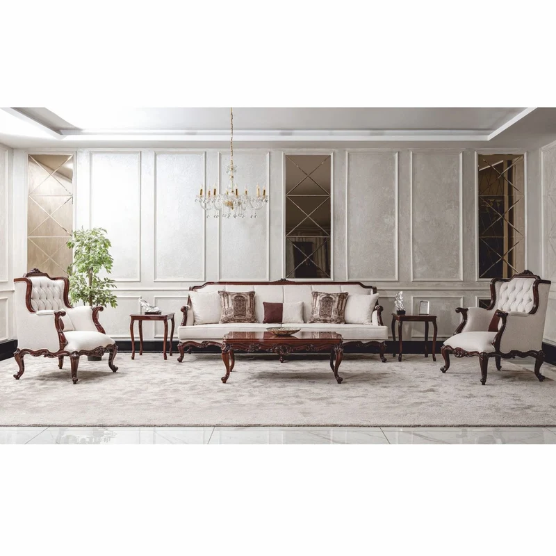 Casa Padrino Luxus Barock Couchtisch Dunkelbraun 122 cm - Barockstil Möbel