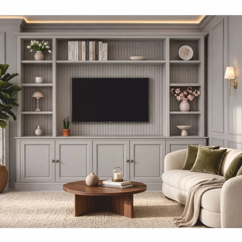 Casa Padrino Landhausstil Bücherschrank Hellgrau 254 cm - Landhausstil Möbel