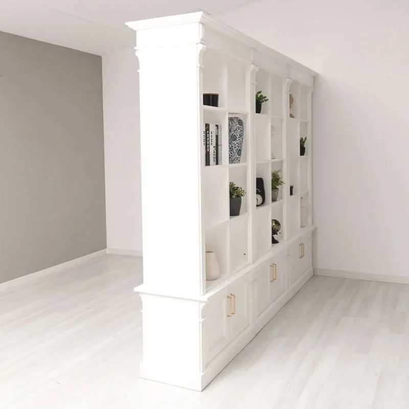 Casa Padrino Landhausstil Raumteiler Bücherschrank Weiß 260 cm - Landhausstil Möbel