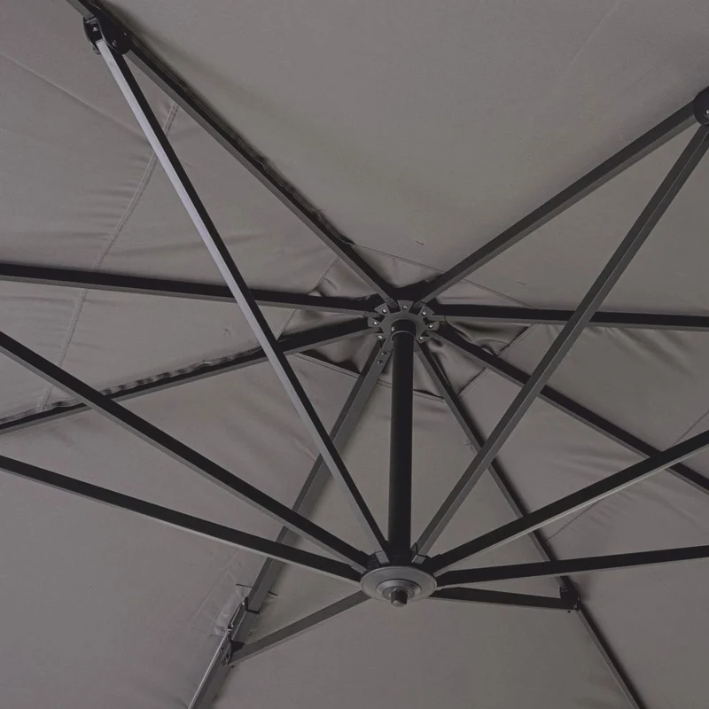 Casa Padrino Luxus Ampelschirm mit Ständer Anthrazit / Grau 400 x 300 x H. 250 cm