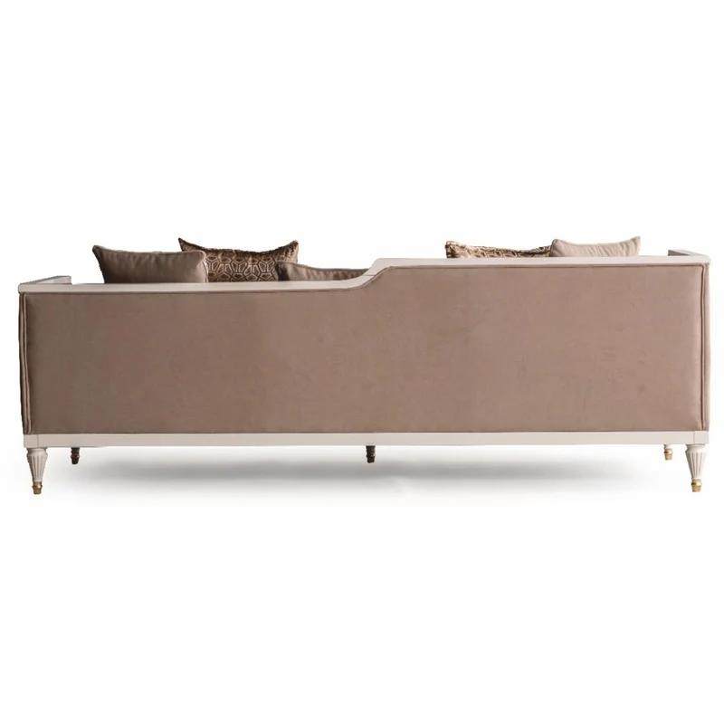 Casa Padrino Luxus Barock Sofa Braun / Creme / Gold 235 cm - Barockstil Möbel