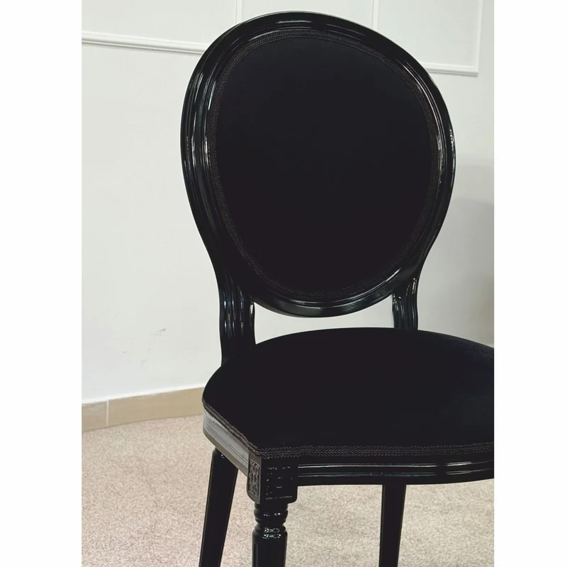 Casa Padrino Luxus Barock Esszimmer Stuhl Schwarz H. 98 cm - Barockstil Möbel