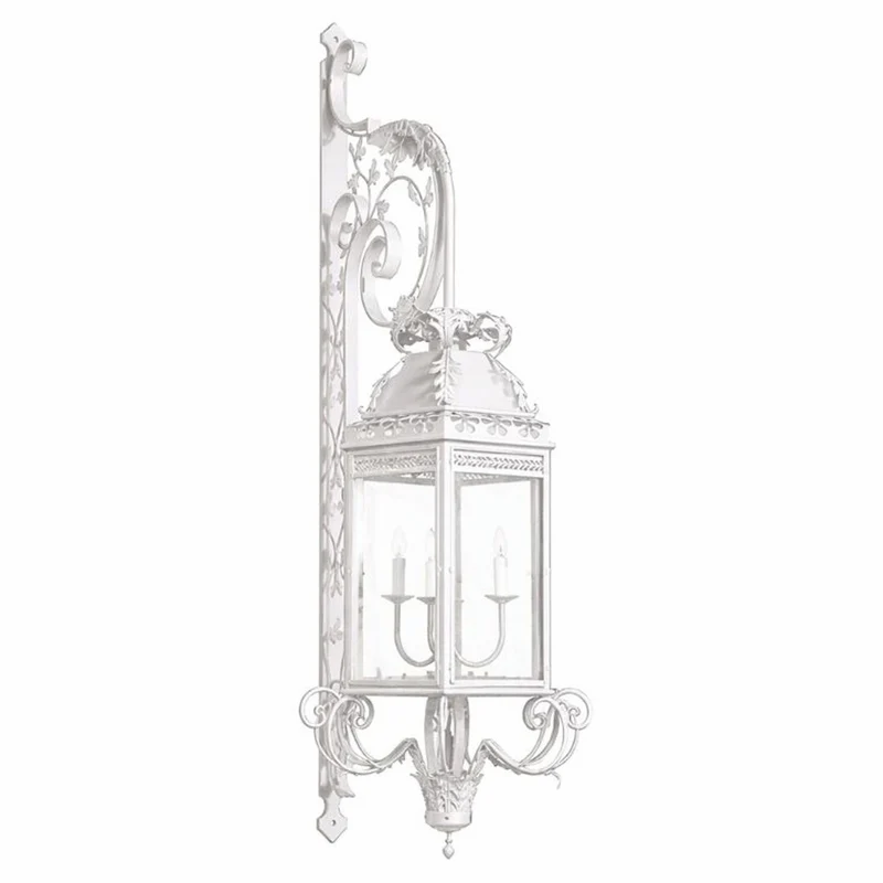 Casa Padrino Luxus Barock Außenwandleuchte Weiß H. 150 cm - Barock Außenbeleuchtung