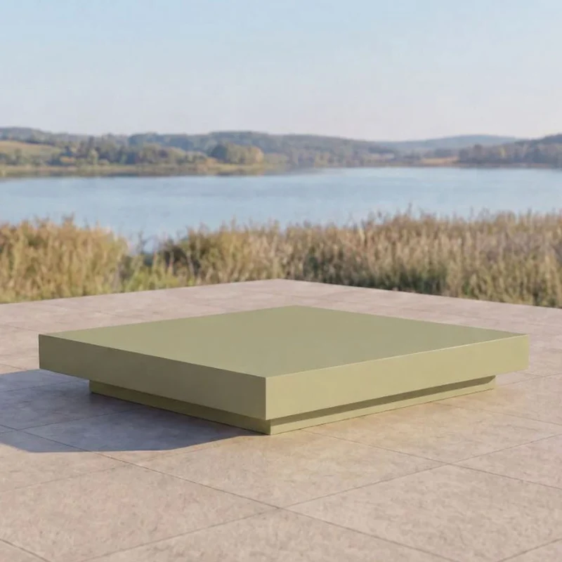 Casa Padrino Luxus Gartentisch Matt Grün 150 cm - Quadratischer Garten Couchtisch