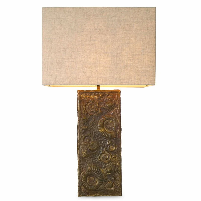 Casa Padrino Luxus Tischleuchte Vintage Messing / Beige H. 87,5 cm - Luxus Leuchten