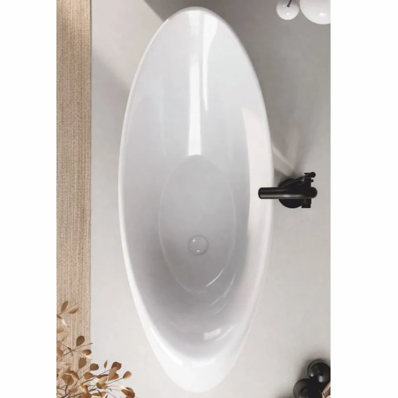 Casa Padrino Freistehende Luxus Badewanne Hochglanz Weiß 205 cm - Made in Italy