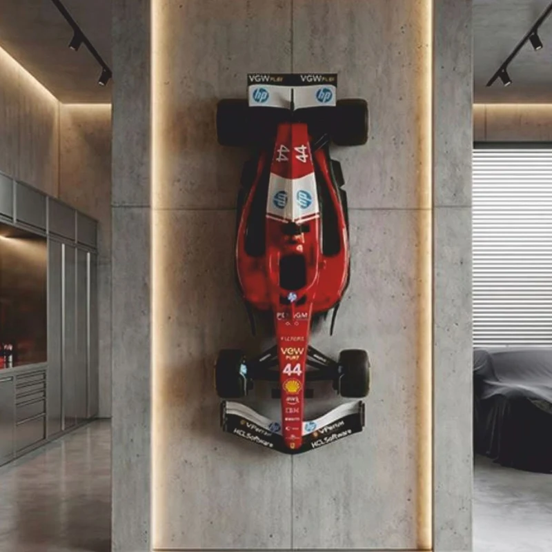 Casa Padrino XXL Deko Formel 1 Rennwagen Rot / Schwarz / Weiß 180 cm - Wanddeko