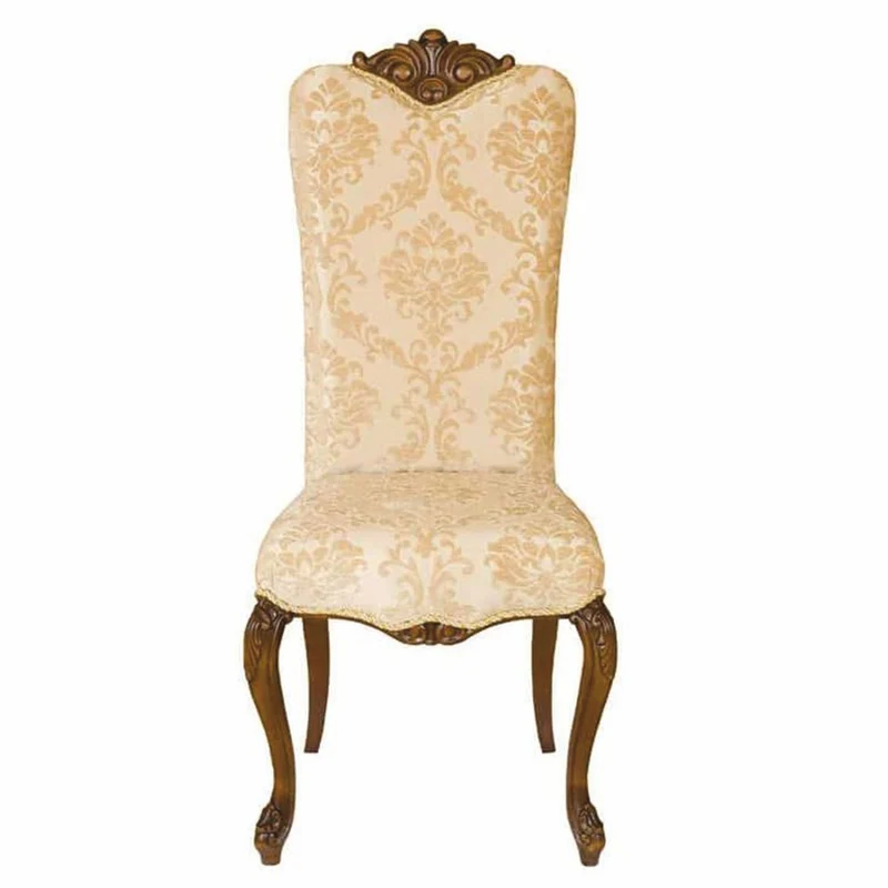 Casa Padrino Luxus Barock Esszimmer Stuhl Beige / Dunkelbraun H. 120 cm - Barock Möbel