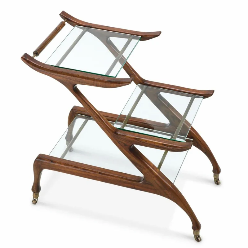 Casa Padrino Luxus Servierwagen Braun 85 x 50 x H. 80 cm - Hotel Accessoires