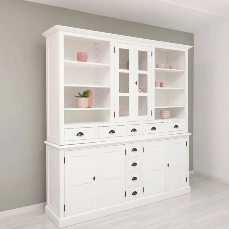 Casa Padrino Landhausstil Esszimmer Schrank Weiß 210 x H. 220 cm - Esszimmer Möbel