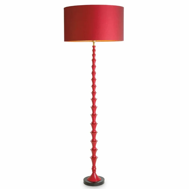 Casa Padrino Luxus Stehleuchte Bordeauxrot / Schwarz H. 162,5 cm - Luxus Leuchten