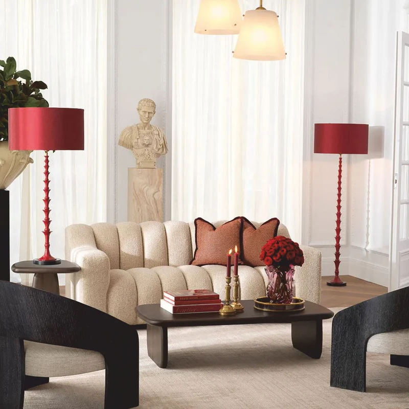 Casa Padrino Luxus Stehleuchte Bordeauxrot / Schwarz H. 162,5 cm - Luxus Leuchten